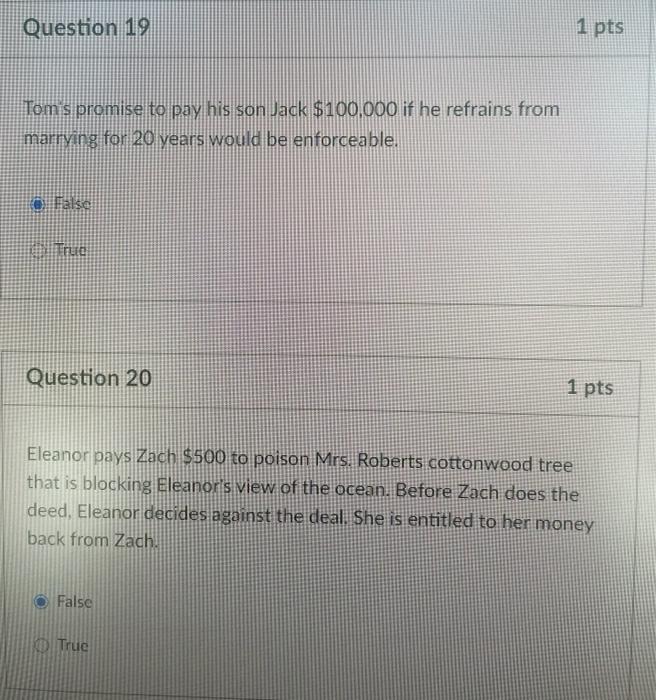 Solved Question 10 1 pts The mere promise to give | Chegg.com