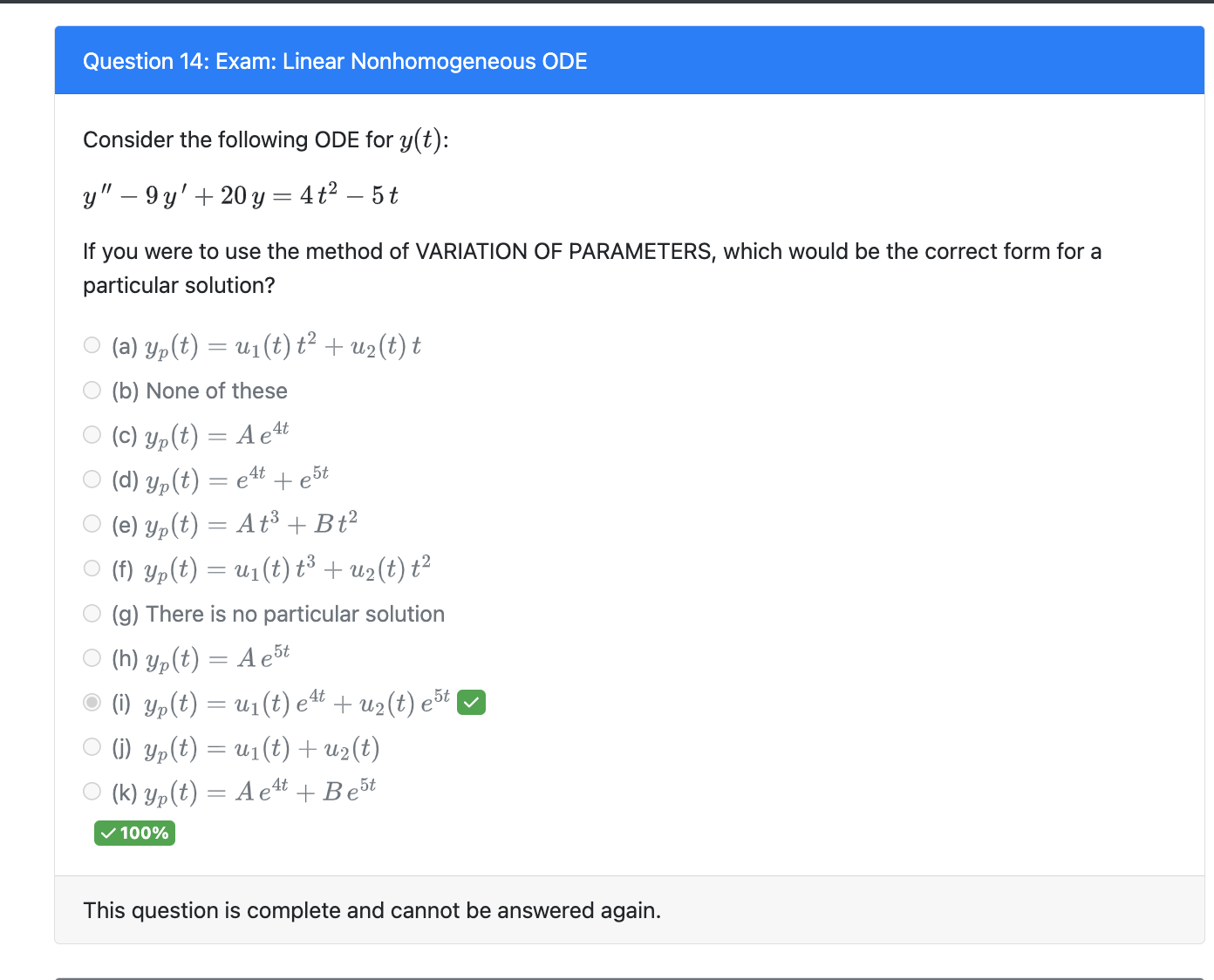 Solved Consider the following ODE for y(t) | Chegg.com