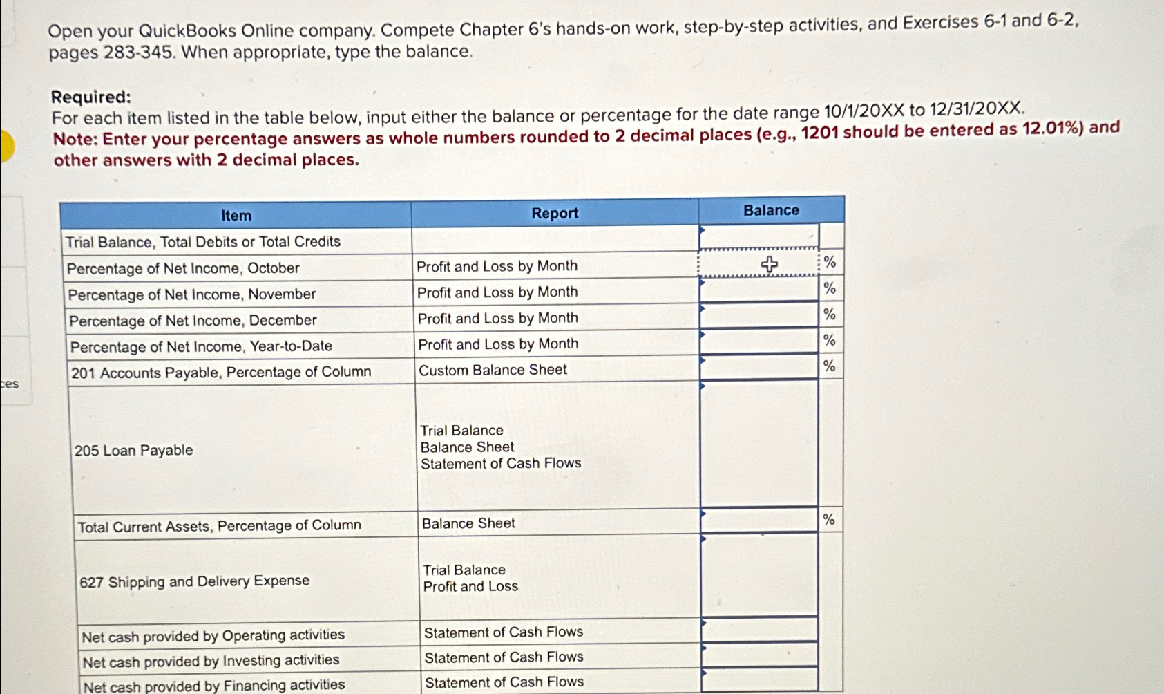 Open your QuickBooks Online company. Compete Chapter | Chegg.com