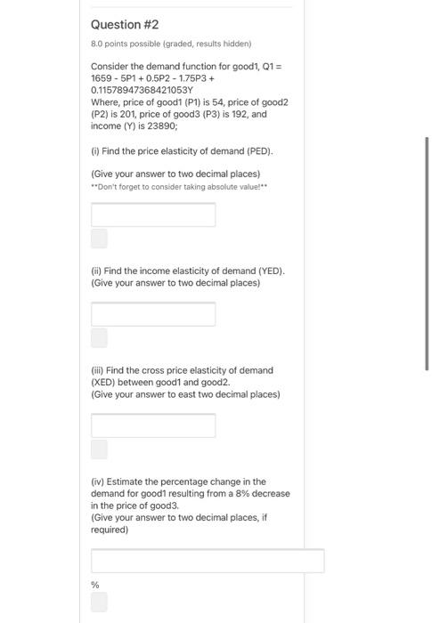 Solved Question #2 8.0 points possible (graded, results | Chegg.com