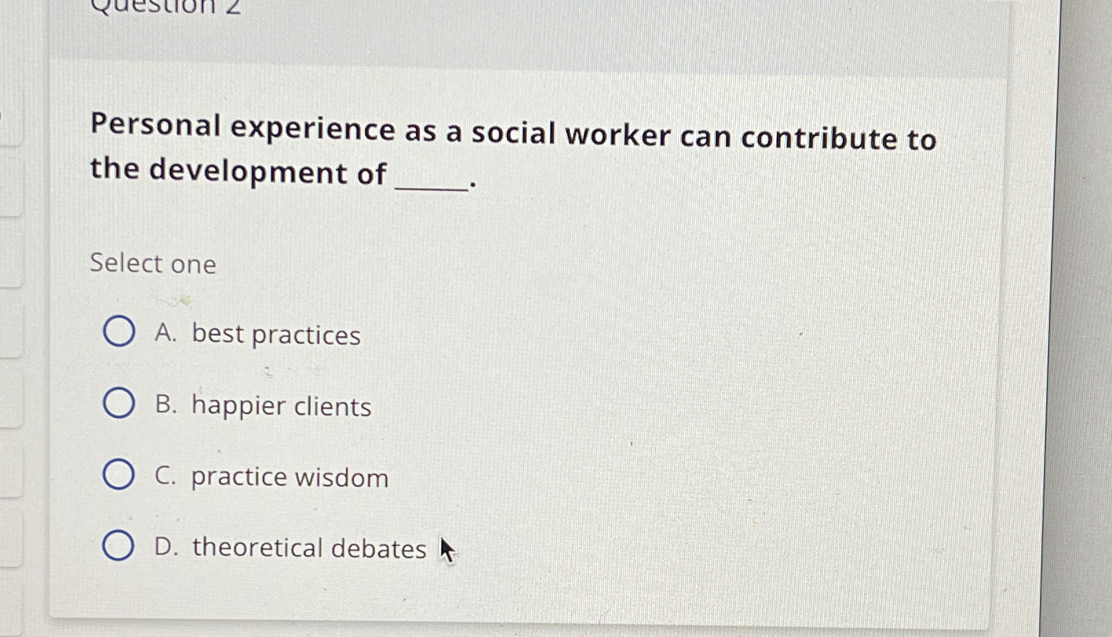 Solved Personal experience as a social worker can contribute
