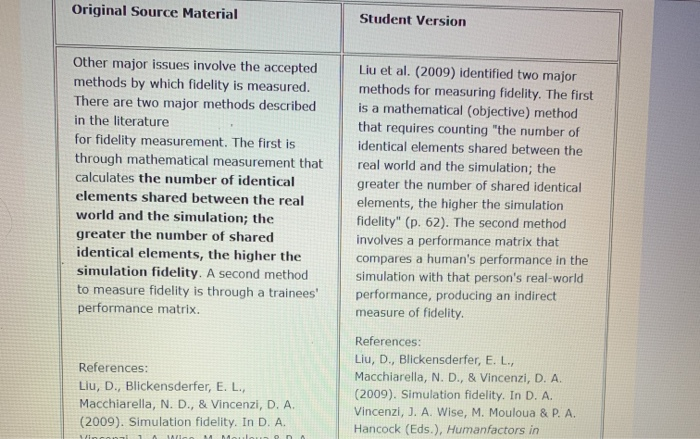 Original Source Material Student Version There is a | Chegg.com