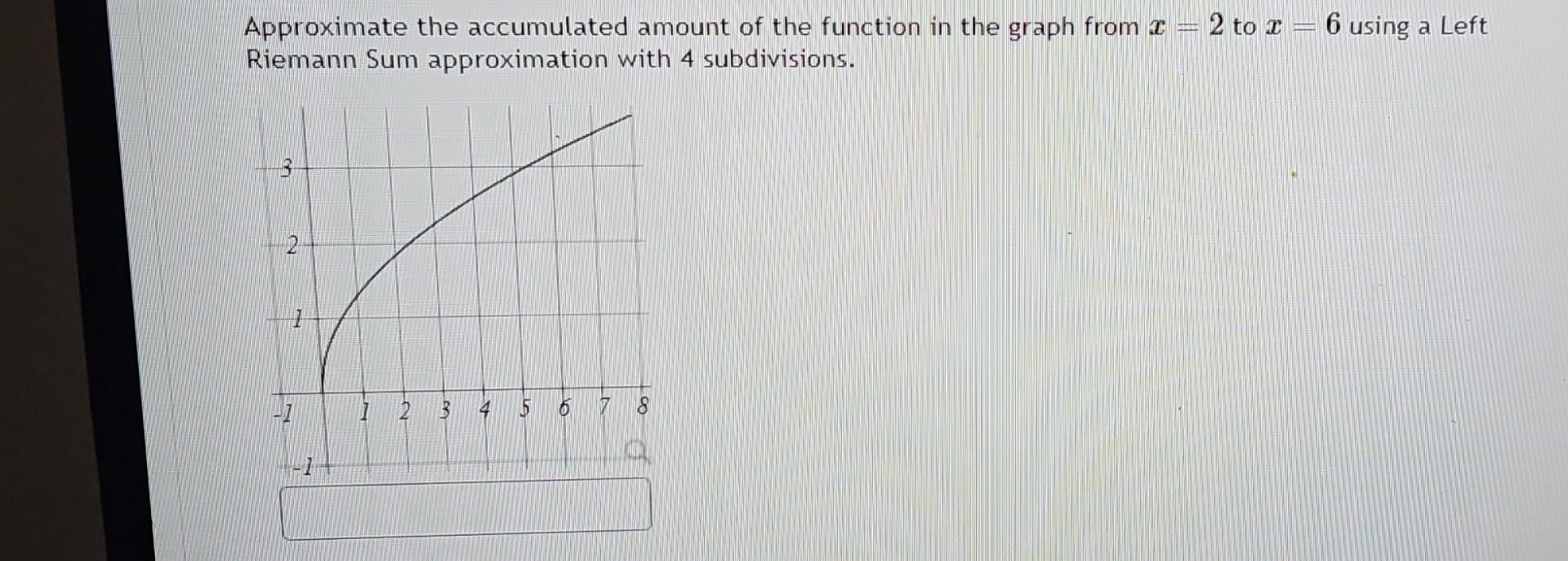 Solved approximate the accumulated amount of the function in chegg