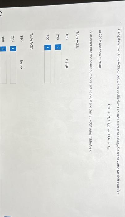 Solved Using data from Table A-25, calculate the equilibrium | Chegg.com