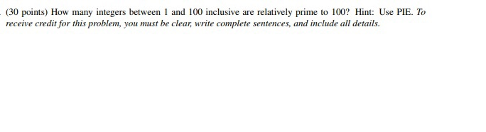 Solved (30 points) How many integers between 1 and 100 | Chegg.com