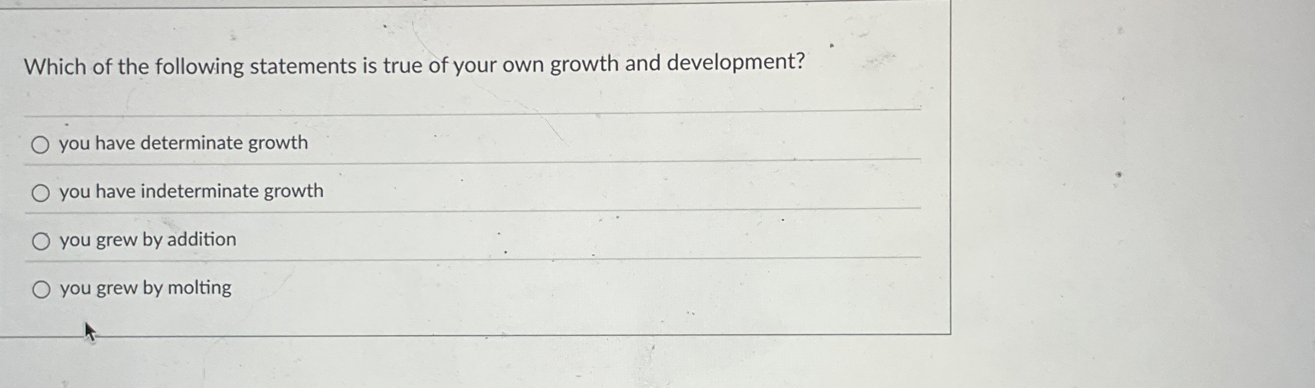 Solved Which of the following statements is true of your own | Chegg.com