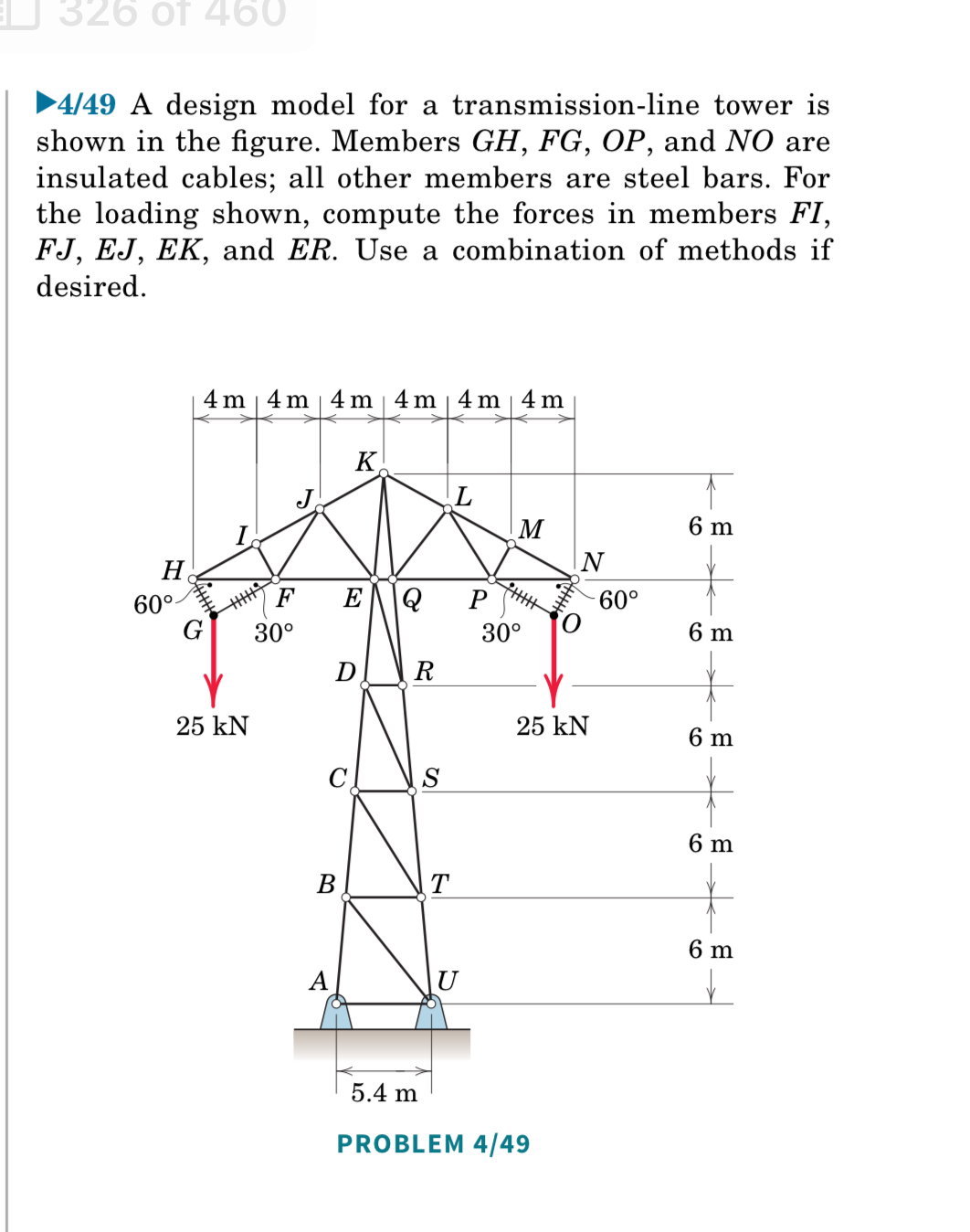 Solved 449 ﻿A design model for a transmission-line tower | Chegg.com
