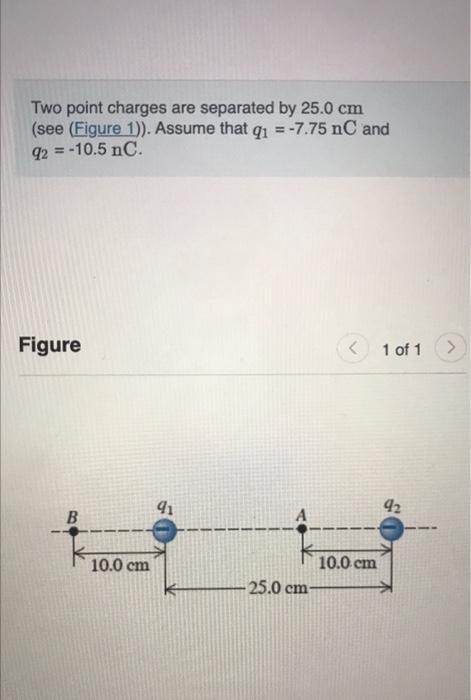Solved Two point charges are separated by 25.0 cm (see | Chegg.com