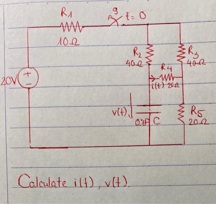 Lalculate ilt), \( v(t) \)