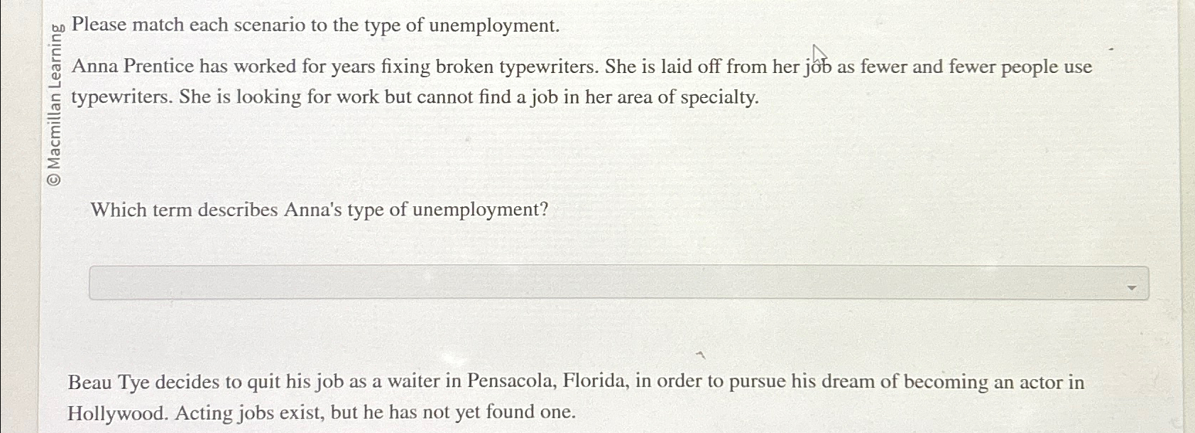 Solved ?60 ﻿Please match each scenario to the type of | Chegg.com