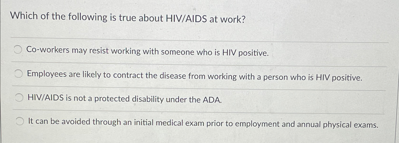 Solved Which of the following is true about HIV/AIDS at | Chegg.com