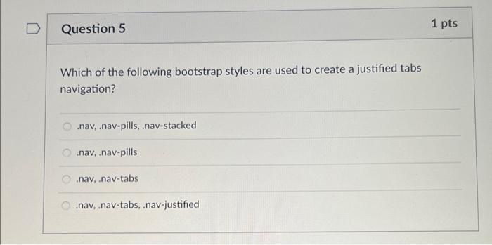 Solved D Question 2 1 pts Which of the following class | Chegg.com