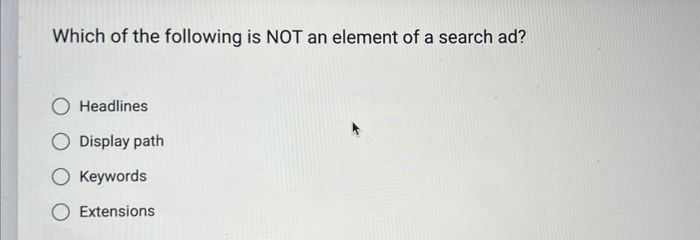 Solved Which of the following is NOT an element of a search | Chegg.com