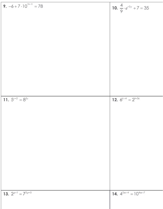 Solved Directions: Solve each exponential equation using | Chegg.com