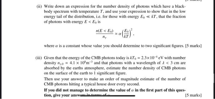 3. The cosmic microwave background (CMB) (i) - What | Chegg.com