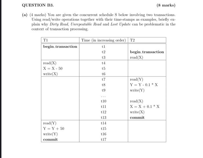 Solved QUESTION B3. (8 Marks) (a) (4 Marks) You Are Given | Chegg.com