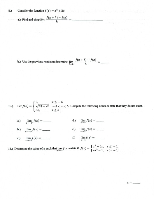Solved 2.3 Lab -- Techniques for Computing Limits Student: | Chegg.com