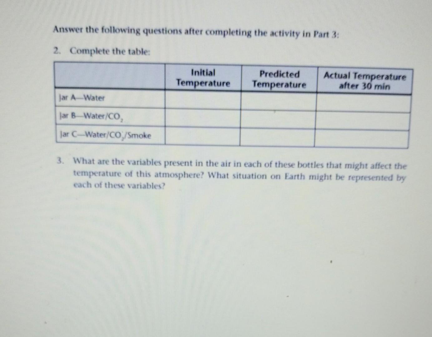 Solved Answer the following questions after completing the | Chegg.com