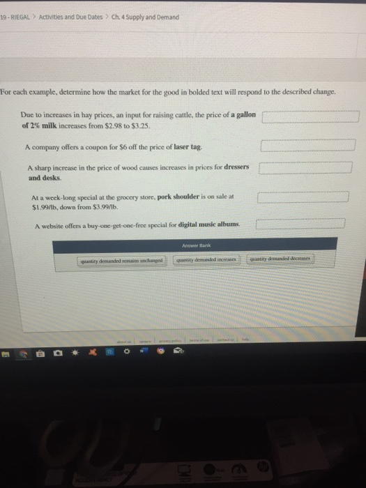 Solved Activities and Due Dates Ch. 4 Supply and Demand | Chegg.com