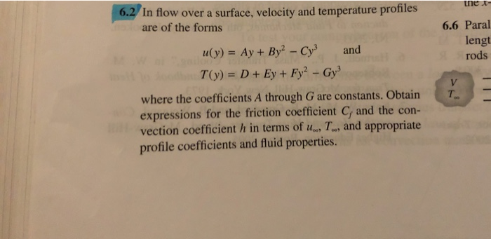 Solved tne x 6.2 In flow over a surface, velocity and | Chegg.com