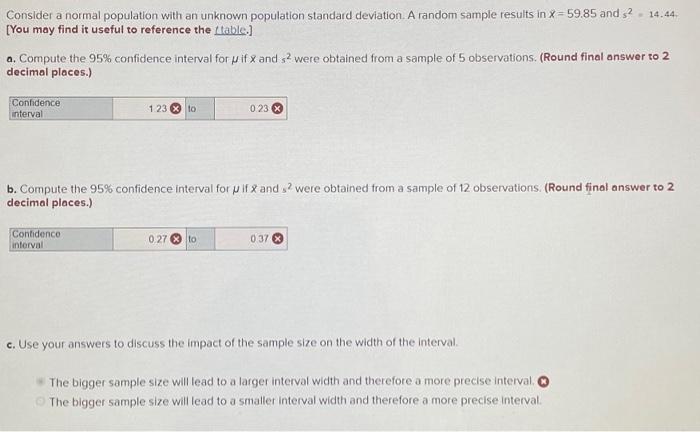 Solved Consider a normal population with an unknown | Chegg.com