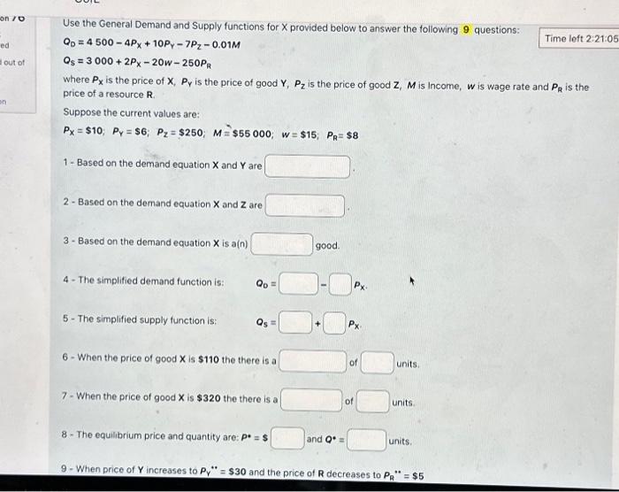 Solved Use the General Demand and Supply functions for X | Chegg.com