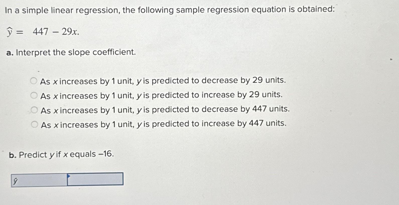 Solved In A Simple Linear Regression, The Following Sample | Chegg.com