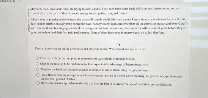 Solved question 12 of 12 Macmillan Learning Maynard, Joan, | Chegg.com