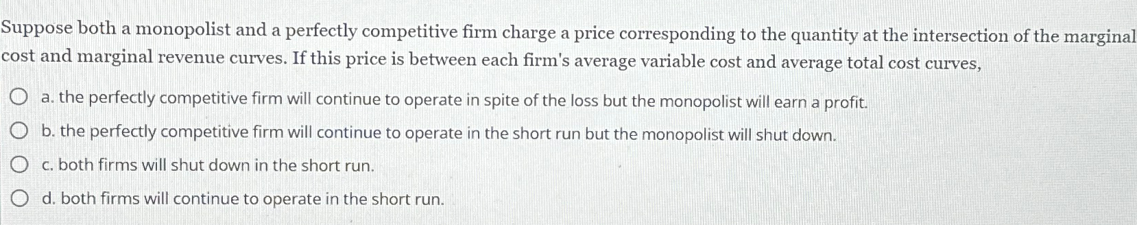 Solved Suppose both a monopolist and a perfectly competitive | Chegg.com