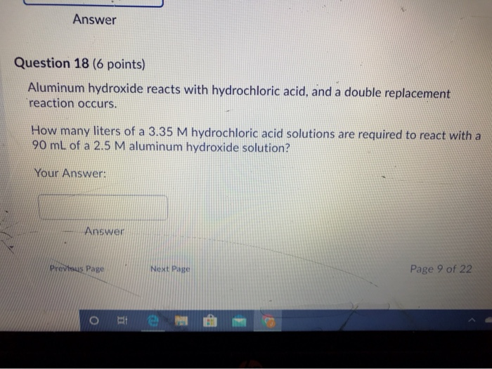Solved Answer Question 18 6 Points Aluminum Hydroxide 5949