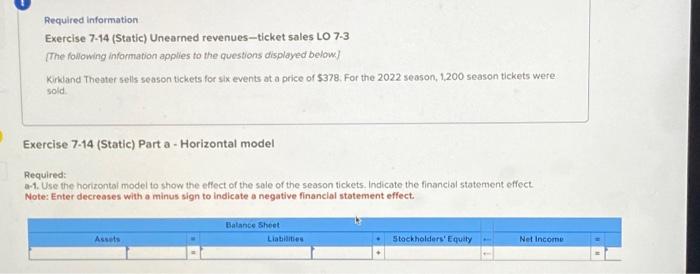 Solved Required Information Exercise 7.14 (Static) Unearned | Chegg.com