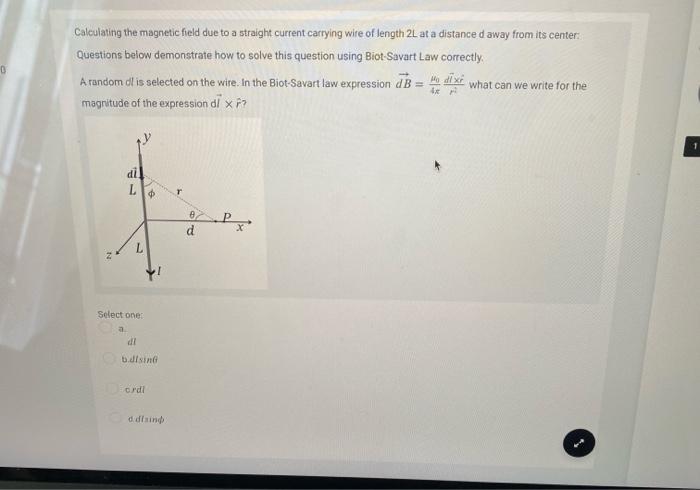 Solved Caleulating the magnetic field due to a straight | Chegg.com