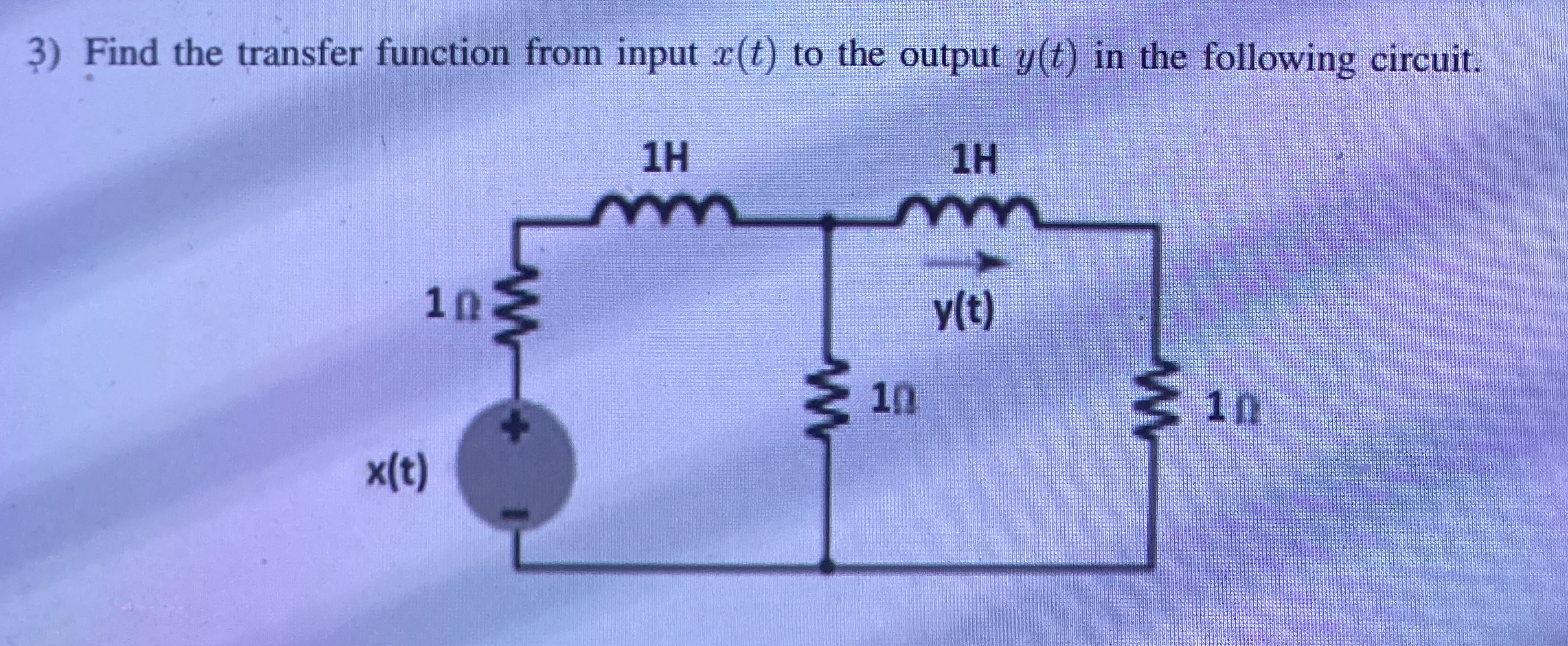 Solved Find the transfer function from input x(t) ﻿to the | Chegg.com