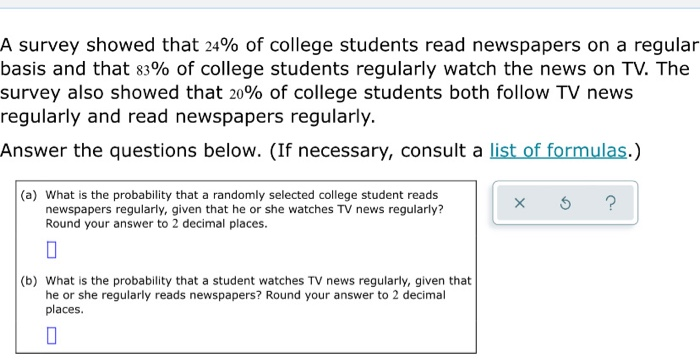 Solved A survey showed that 24% of college students read | Chegg.com