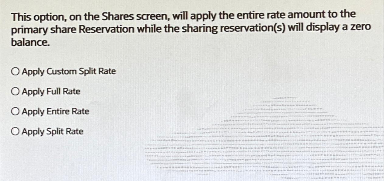 Solved This option, on the Shares screen, will apply the | Chegg.com