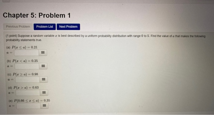 Solved Chapter 5: Problem 1 Previous Problem Problem List | Chegg.com