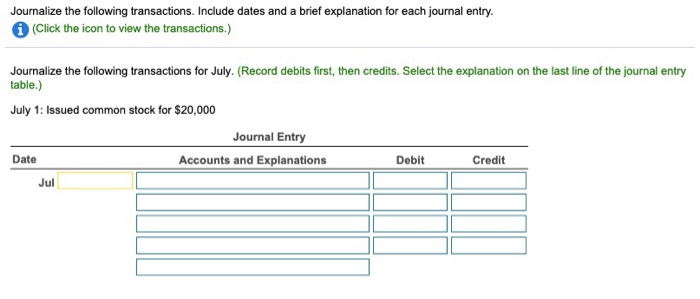 Solved Journalize the following transactions. Include dates | Chegg.com
