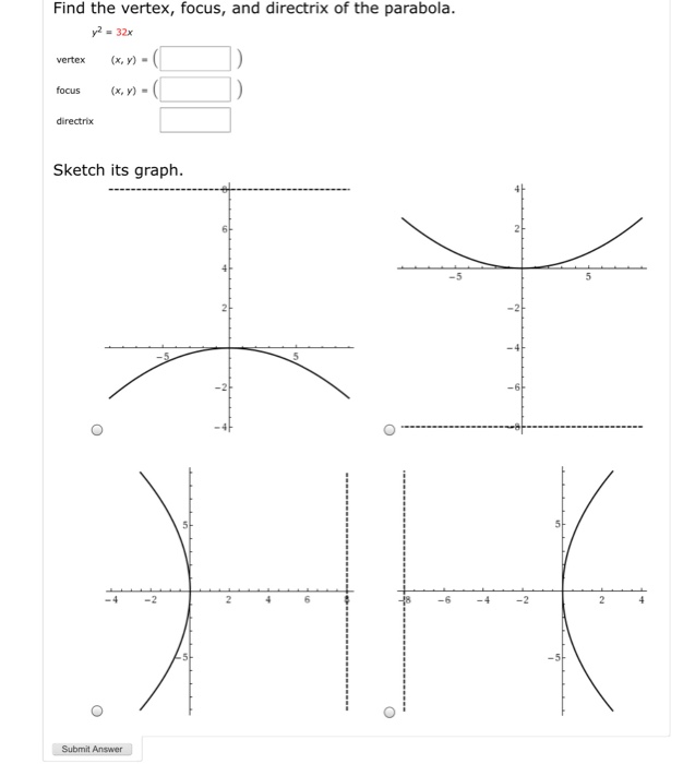 Solved Find The Vertex Focus And Directrix Of The Chegg Com