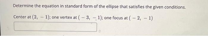 Solved Determine the equation in standard form of the | Chegg.com