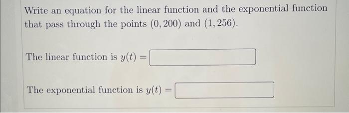 Solved Write an equation for the linear function and the | Chegg.com