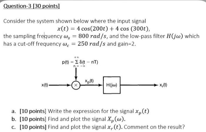 Solved Question-3 [30 points Consider the system shown below | Chegg.com