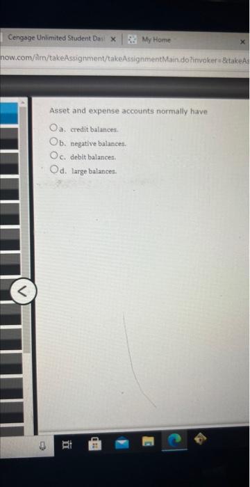 Solved Asset And Expense Accounts Normally Have A. Credit | Chegg.com