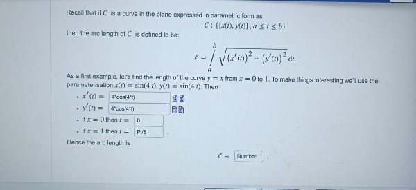 Solved The formula for the arc length of a curve is slightly | Chegg.com