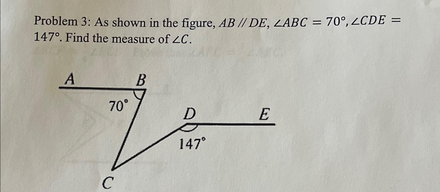 Solved Problem 3: As shown in the figure, AB//CD, | Chegg.com