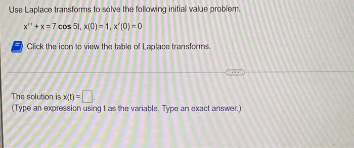 Solved Use Laplace Transforms To Solve The Following Initial | Chegg.com