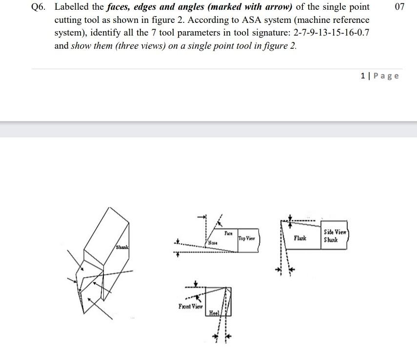 Solved 07 Q6. Labelled the faces, edges and angles (marked | Chegg.com
