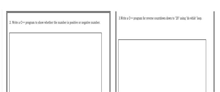 Solved 3. Write a C++ program for reverse countdown down to | Chegg.com