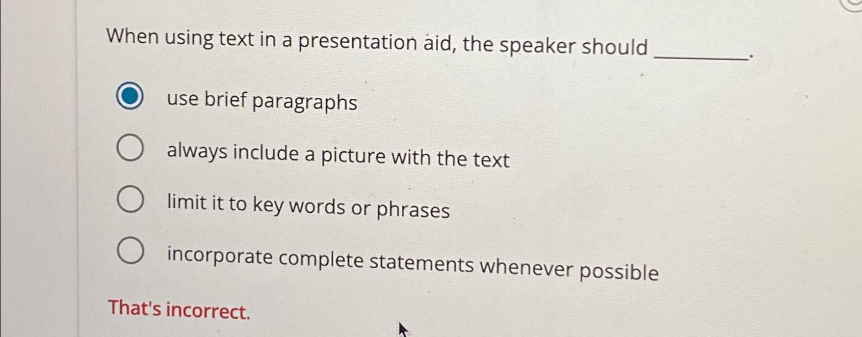 a presentation aid is defined in your text as