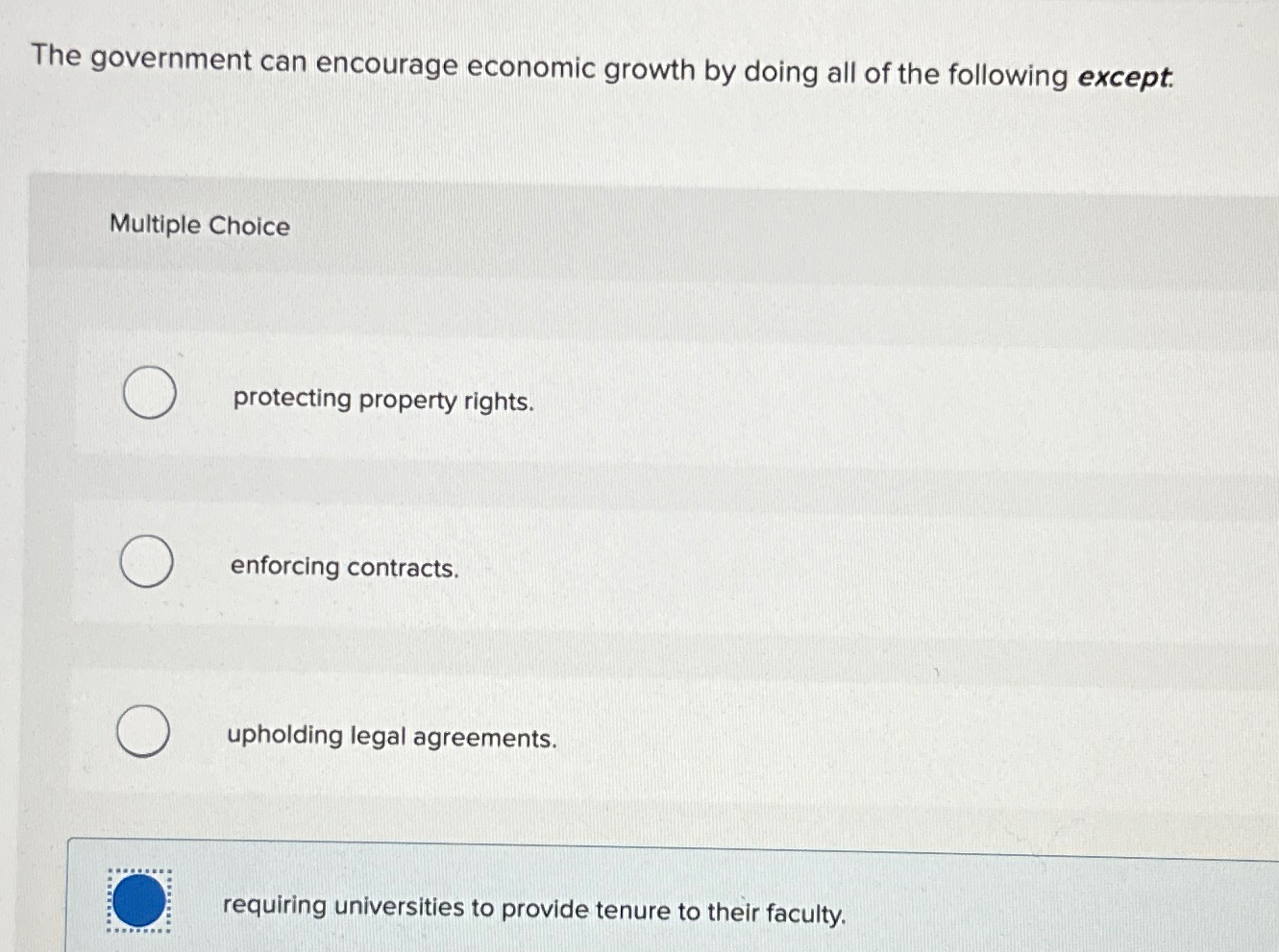 Solved The government can encourage economic growth by doing | Chegg.com