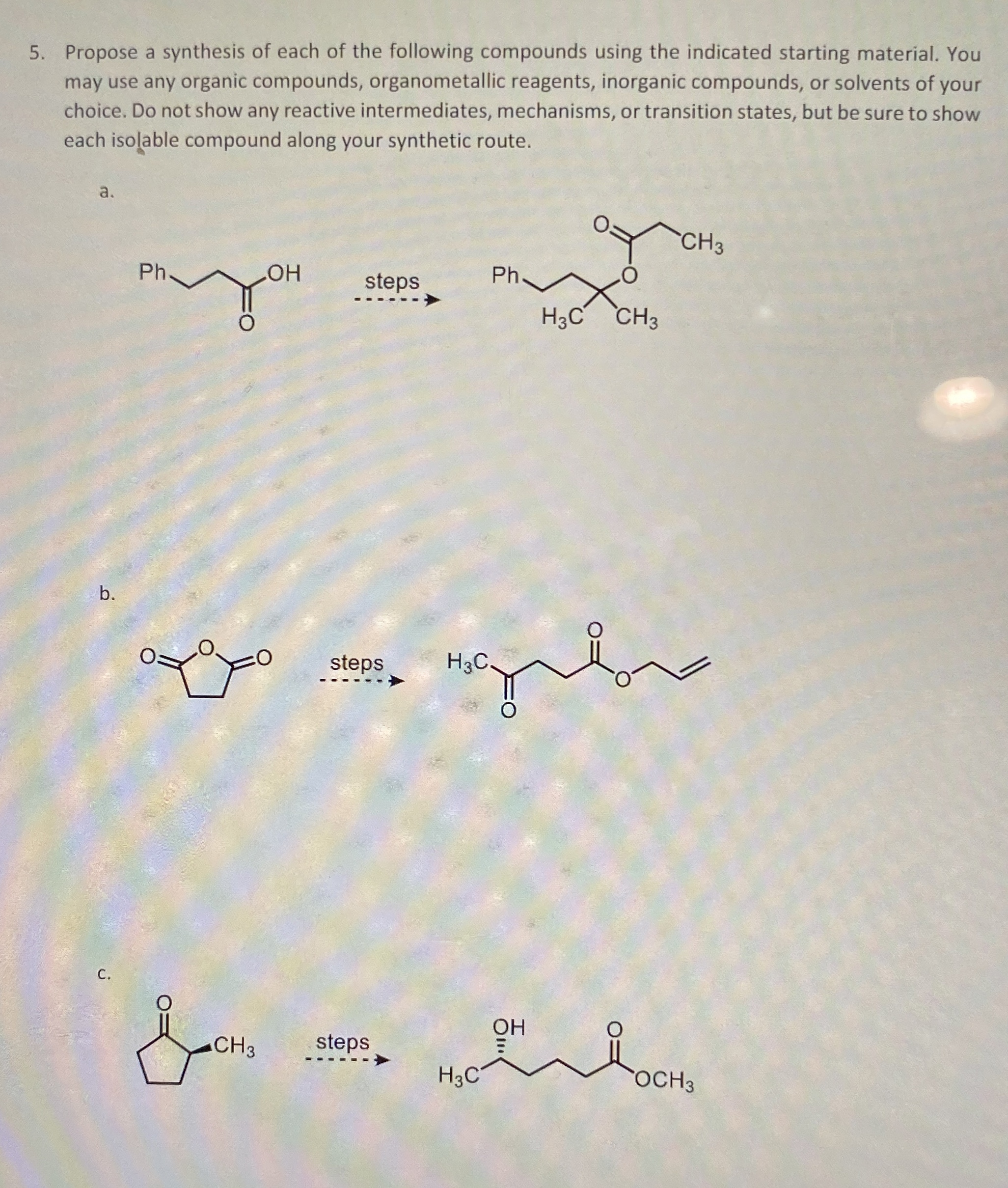 Solved Propose a synthesis of each of the following | Chegg.com